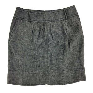 Banana Republic Grey Linen Short Pencil Skirt